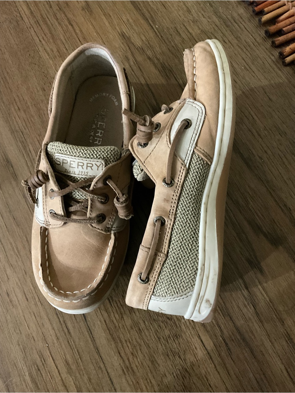 Sperry Kids Tan and Cream Boat Sneakers